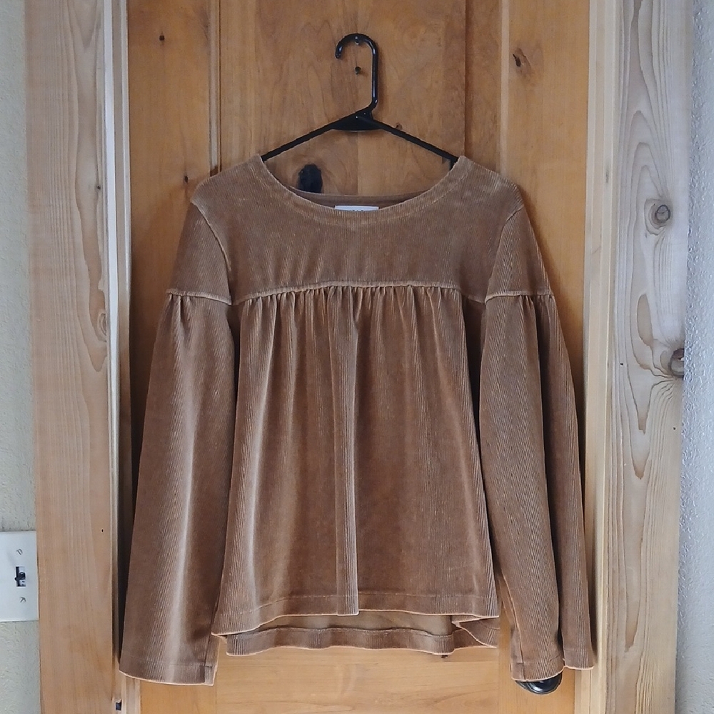 Madewell Tan Corduroy Swing Top